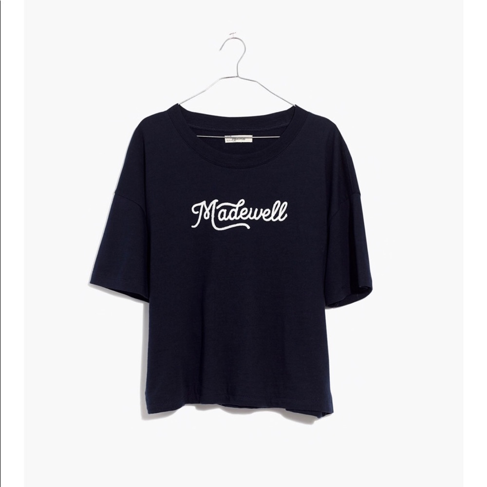 Embroidered Madewell easy crop tee